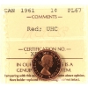 Image 1 : 1-cent 1961 ICCS PL67 Red UHC