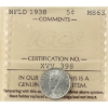 Image 1 : Newfoundland 5-cent 1938 ICCS MS63