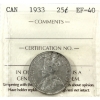 Image 1 : 25-cent 1933 ICCS EF40
