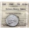 Image 1 : 25-cent 1968 Silver ICCS MS64 Heavy Cameo