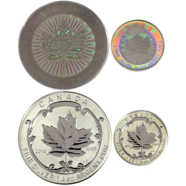 Group Lot of 4x 2003 & 2015 Maple Leaf Fractional Set .9999 Fine Silver Coins. 4pcs. (Tax Exempt)