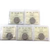 Image 1 : 25-cent 2007, 2009, 2010, 2011 & 2013 Caribou ICCS MS67. 5pcs. 