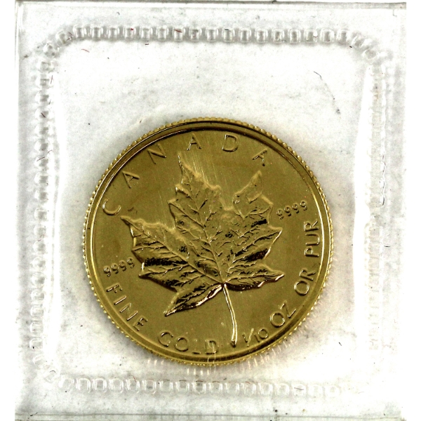1/10oz 1982 $5 Gold Maple Leaf .9999 Gold Coin (Tax Exempt)