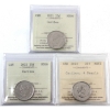 Image 1 : 25-cent 2021, 2022 & 2023 4 Pearls ICCS MS66. 3pcs. 