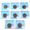 Image 1 : 1-cent 1909 Cleaned F12, 1910 F15, 1911 EF45, 1912 VG8, 1913 & 1915 F15, 1916 & 1917 VF20. 8pcs.