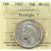 Image 1 : 50-cent 1947 Straight 7 ICCS MS63
