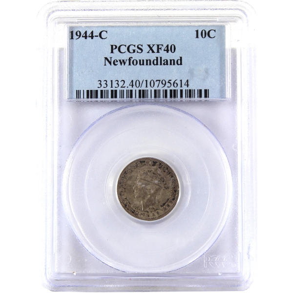 Newfoundland 10-cent 1944C PCGS EF40