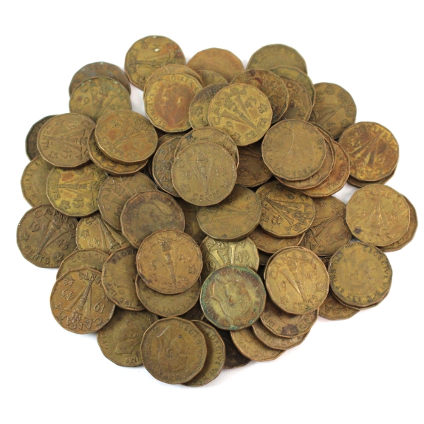 *5-cent 1943 Tombac Nickels. 80pcs.