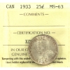 Image 1 : 25-cent 1933 ICCS MS63