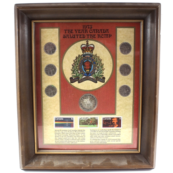 1973 The Year Canada Saluted the RCMP 7-Coin Set in Wooden Frame