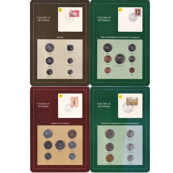 Coin Sets of All Nations Frame Boards. 4pcs.