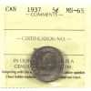 Image 1 : 5-cent 1937 ICCS MS65