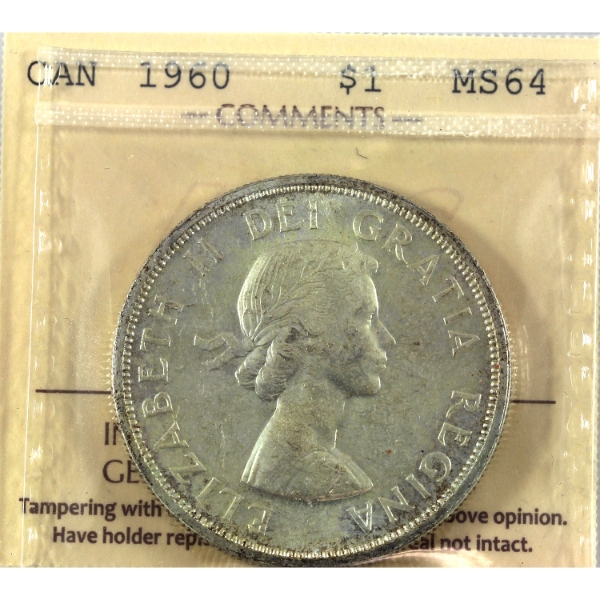 Silver $1 1960 ICCS MS64