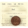 Image 1 : 1-cent 1921 ICCS MS64 Red