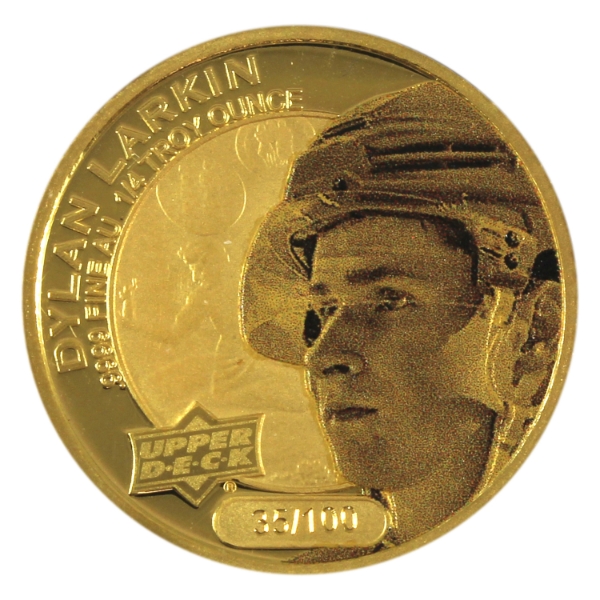 Cook Islands Gold 1/4oz 2017 $25 Upper Deck Grandeur NHL Series- Dylan Larkin 1/4oz .9999 Fine Gold