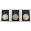 Image 1 : USA Silver 1900-1927 Morgan & Peace Dollars Bradford Authenticated VG. 3pcs.