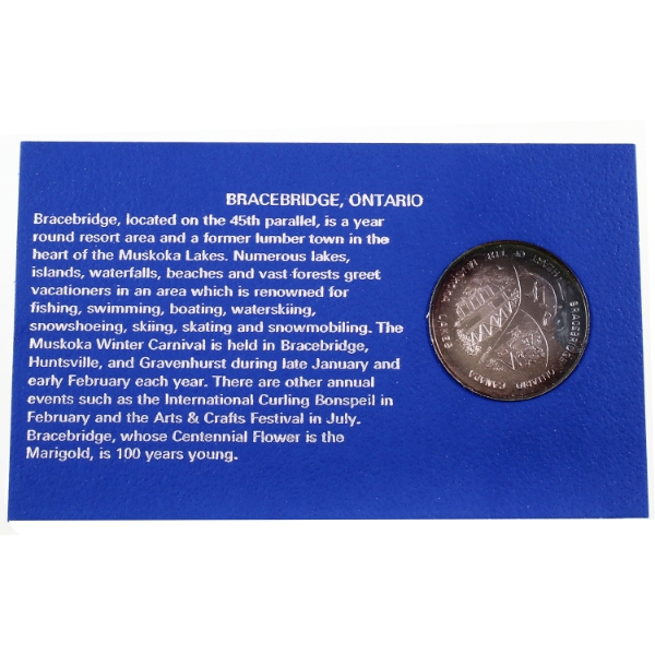 Scarce!!! 1875-1975 Bracebridge, Ontario Centennial "Heart of the Muskoka Lakes" Commemorative