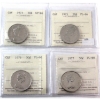 50-cent 1973 SP66, 1975, 1976 & 1977 PL66 ICCS. 4pcs.