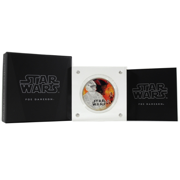 Niue Silver 2016 $2 Star Wars Poe Dameron 1oz .999 Fine Silver Proof Coloured Coin (Tax Exempt)