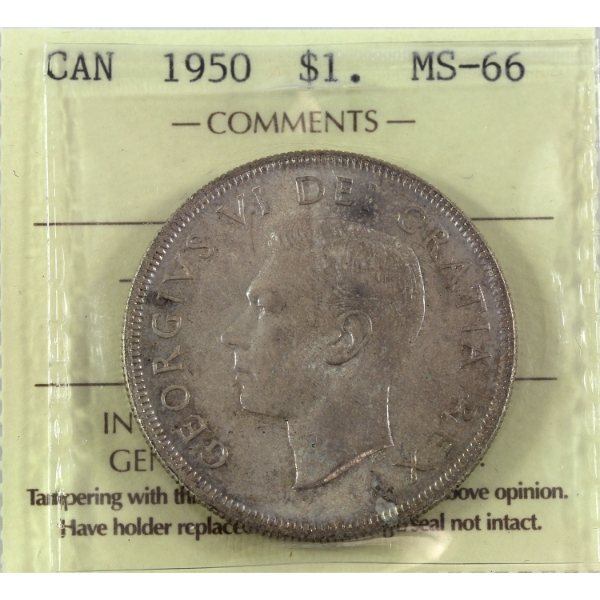 Silver $1 1950 ICCS MS66