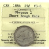 Image 1 : 25-cent 1886 Obverse 2 Short Bough Ends ICCS VG8