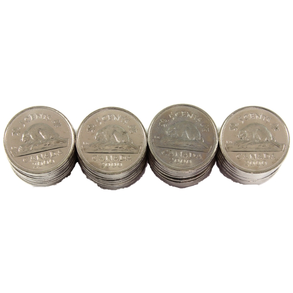 5-cent 2000P Roll of 40pcs in Mint State Condition