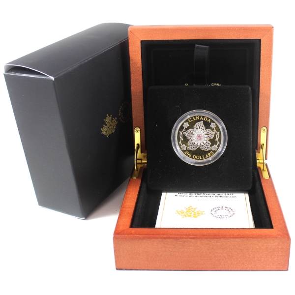 2025 Gold $200 Williamson Diamond Brooch 60.08g .9999 Fine Gold 