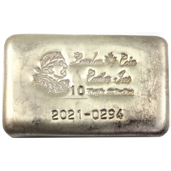 10oz London Coin Centre Inc .999 Fine Silver Bar (Tax Exempt)