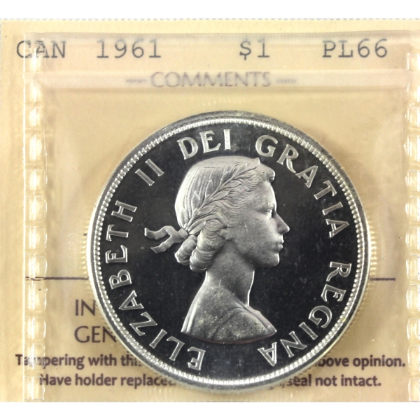 Silver $1 1961 ICCS PL66 Ultra Heavy Cameo 