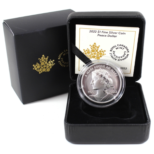 2022 $1 Peace Dollar Ultra High Relief .9999 Fine Silver Coin (Tax Exempt)