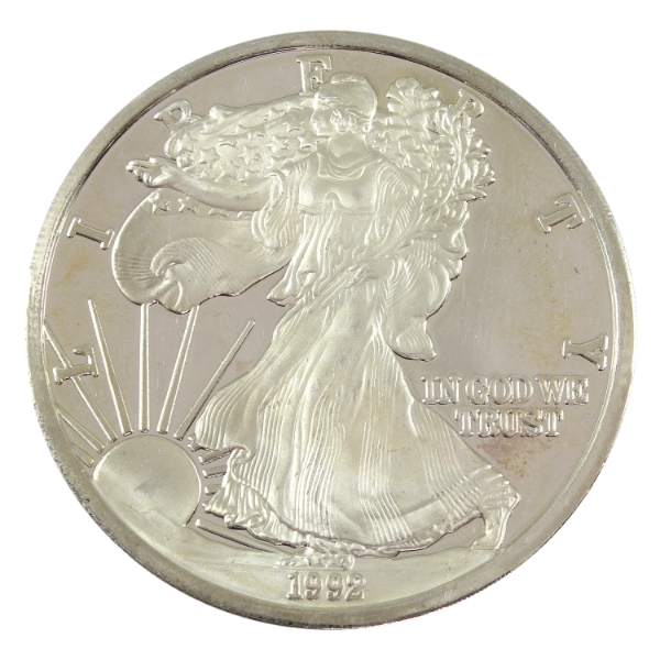 1 Pound USA 1992 Silver Eagle .999 Fine Silver Round (Tax Exempt)