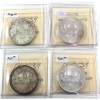Image 2 : Silver $1 1965; SB P5 (T1), SB B5 (T2), LB B5 (T3) Cameo, & MB P5 (T5); ICCS MS64. 4pcs.