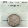 Image 1 : 20-cent 1858 Coinage RE 5 Prestige Certified EF45