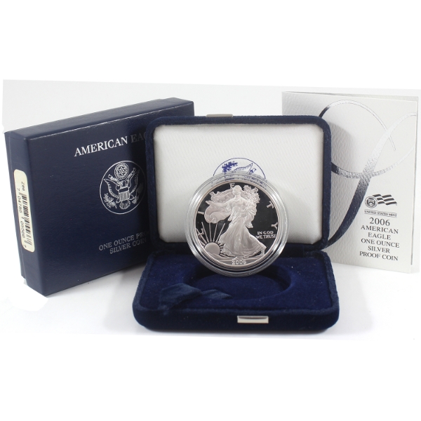 USA Silver 2006-W $1 American Eagle 1oz .999 Fine Silver Coin (Tax Exempt)