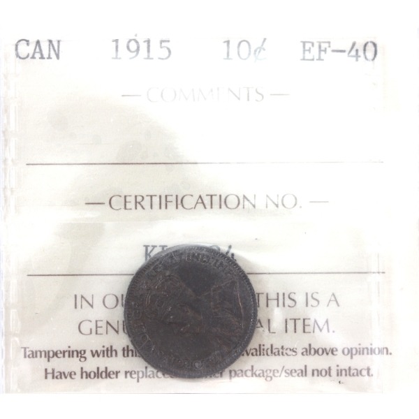 10-cent 1915 ICCS EF40 
