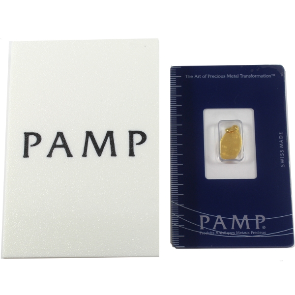 1g PAMP Suisse Lady Fortuna .9999 Fine Gold Ovular Pendant (Tax Exempt)