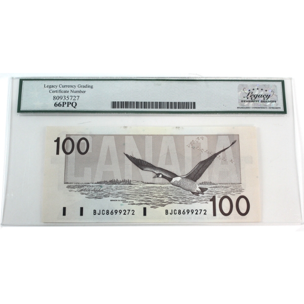 BC-60a-i 1988 $100 Legacy Clear BP# GEM UNC66 PPQ Thiessen-Crow SN:BJC8699272