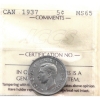 Image 1 : 5-cent 1937 ICCS MS65