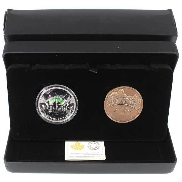 2018 Canada $30 100th Anniversary Canadian National Institute for the Blind Coin & Medallion Set