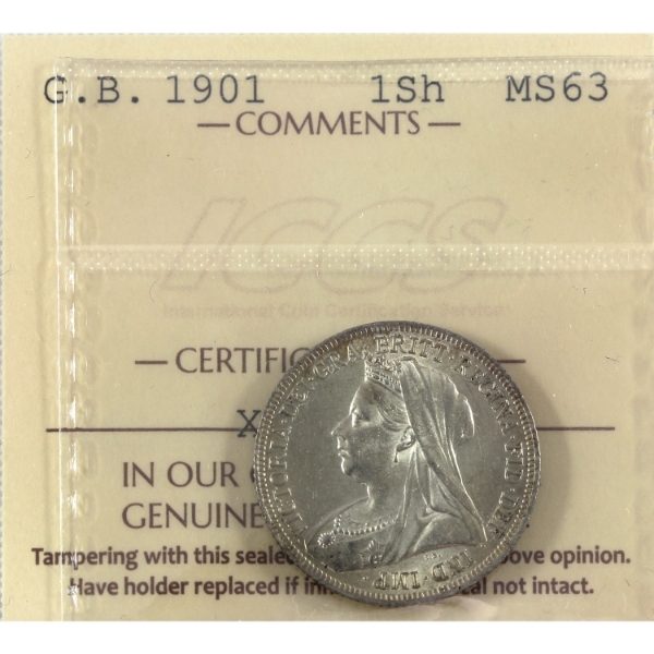 Great Britain Silver 1901 Shilling ICCS MS63