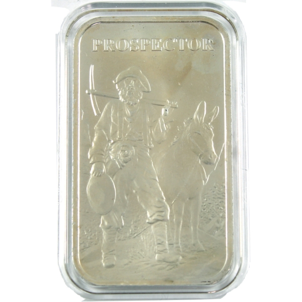 1oz Elemental Mint c.2010s Prospector .999 Silver Art Bar (Tax Exempt)