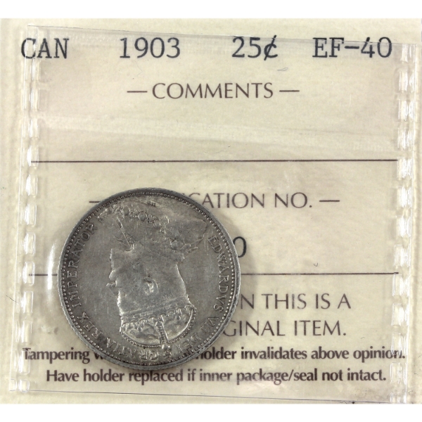25-cent 1903 ICCS EF40