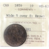 Image 1 : 1-cent 1859 Wide 9/8 ICCS MS63 Brown 