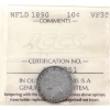 Image 1 : Newfoundland 10-cent 1890 ICCS VF30