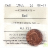 Image 1 : 1-cent 1944 ICCS MS63 Red