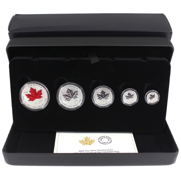 2025 60th Anniversary of the Canadian Flag Fine Silver Fractional Set (Tax Exempt)