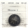 Image 1 : 25-Cent 1872H Obverse 2 ICCS VF20