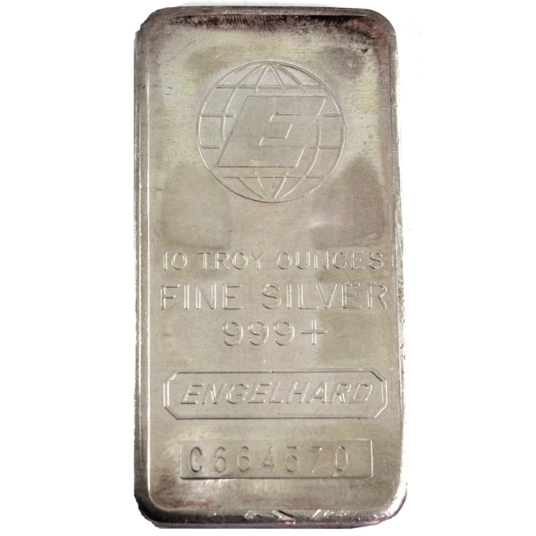 10oz Engelhard .999+ Fine Silver Bar (Tax Exempt)