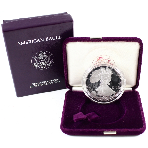 USA Silver 1990 Silver Eagle 1oz .9993 Fine Coin (Tax Exempt)