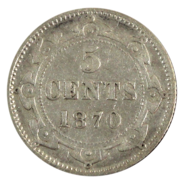 Newfoundland 5-cent 1870 VF-EF 
